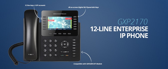 Grandstream GXP2170 12-line enterprise IP phone, from Allied’s current banner