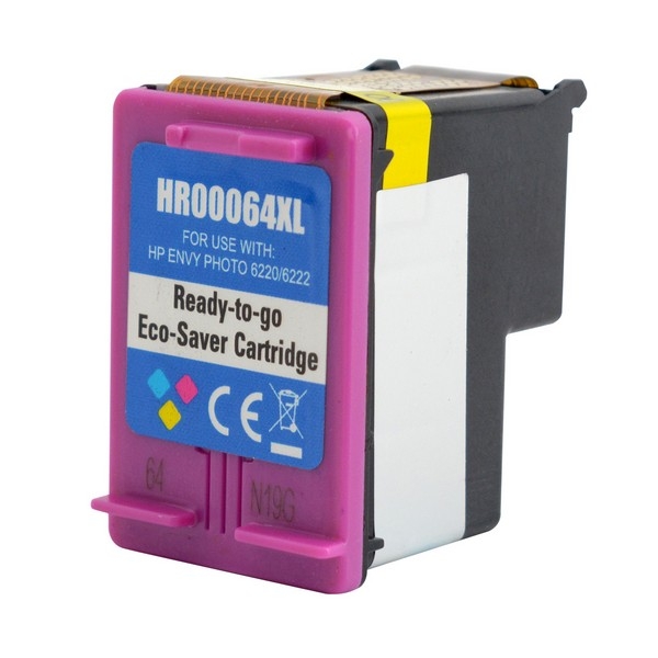 Picture of 3 Refill N9J91AN (HP 64XL) High Yield Tri-Color Ink Cartridge (3 pack) (415 Yield)