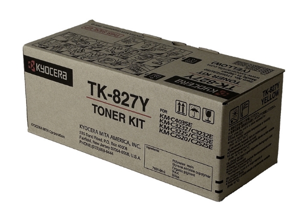 Picture of Kyocera Mita 1T02FZAUS0 (TK-827Y) Yellow Toner Cartridge (7000 Yield)