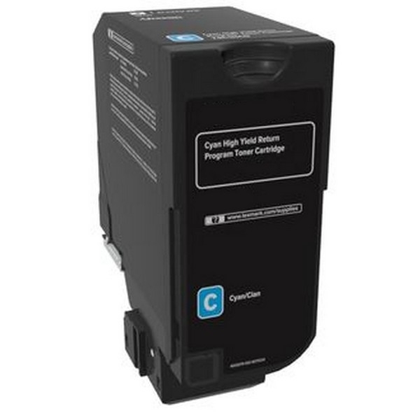 Picture of Lexmark 74C1HC0 High Yield Cyan Toner Cartridge (12000 Yield)