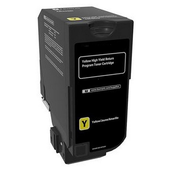 Picture of Lexmark 74C1HY0 High Yield Yellow Toner Cartridge (12000 Yield)