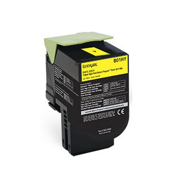 Picture of Lexmark 80C1HY0 High Yield Yellow Toner Cartridge (3000 Yield)