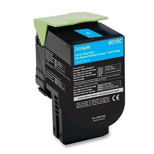 Picture of Lexmark 80C1SC0 Cyan Toner Cartridge (2000 Yield)